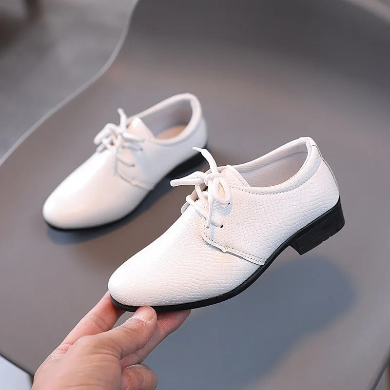 Boys Black Leather Shoes